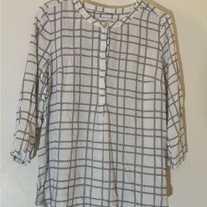 Liz Claiborne Black and White Grid Blouse